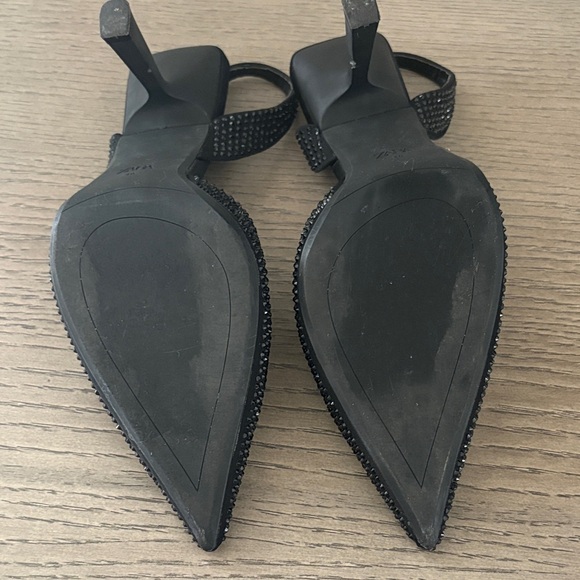 Zara Women's Glittering Black Pointed Heels - Picture 5 of 6